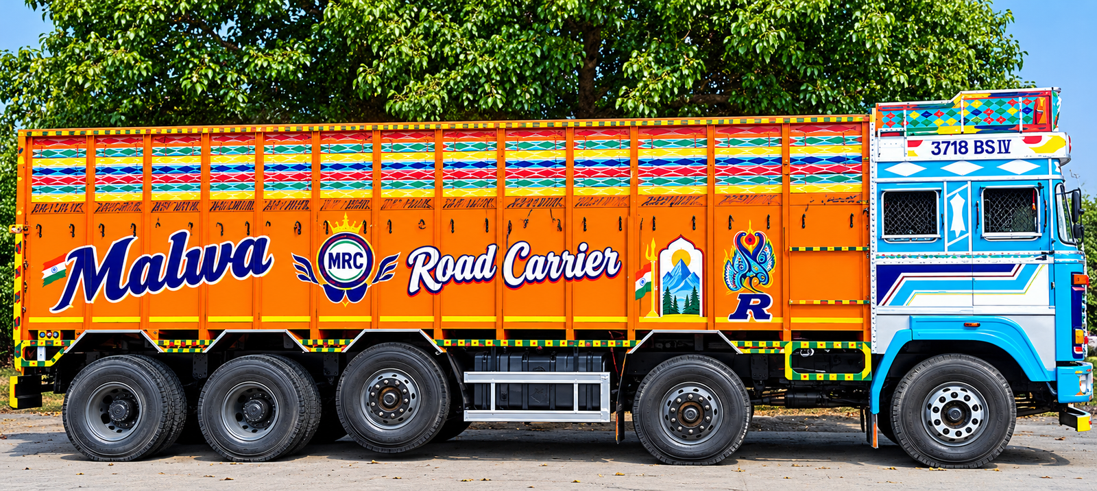 Malwa Road Carrier decorated goods truck